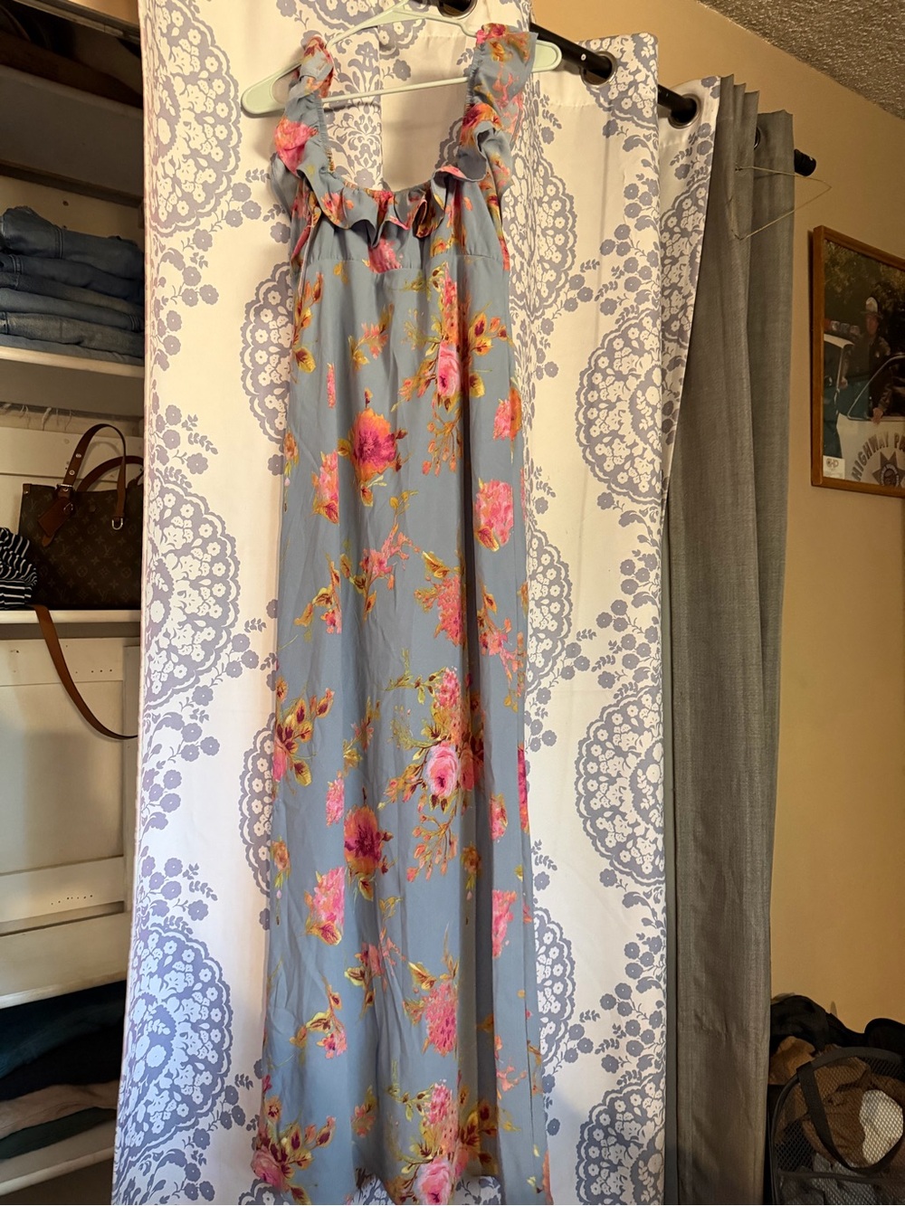 Target Girls' Blue Floral Ruffle Maxi Dress